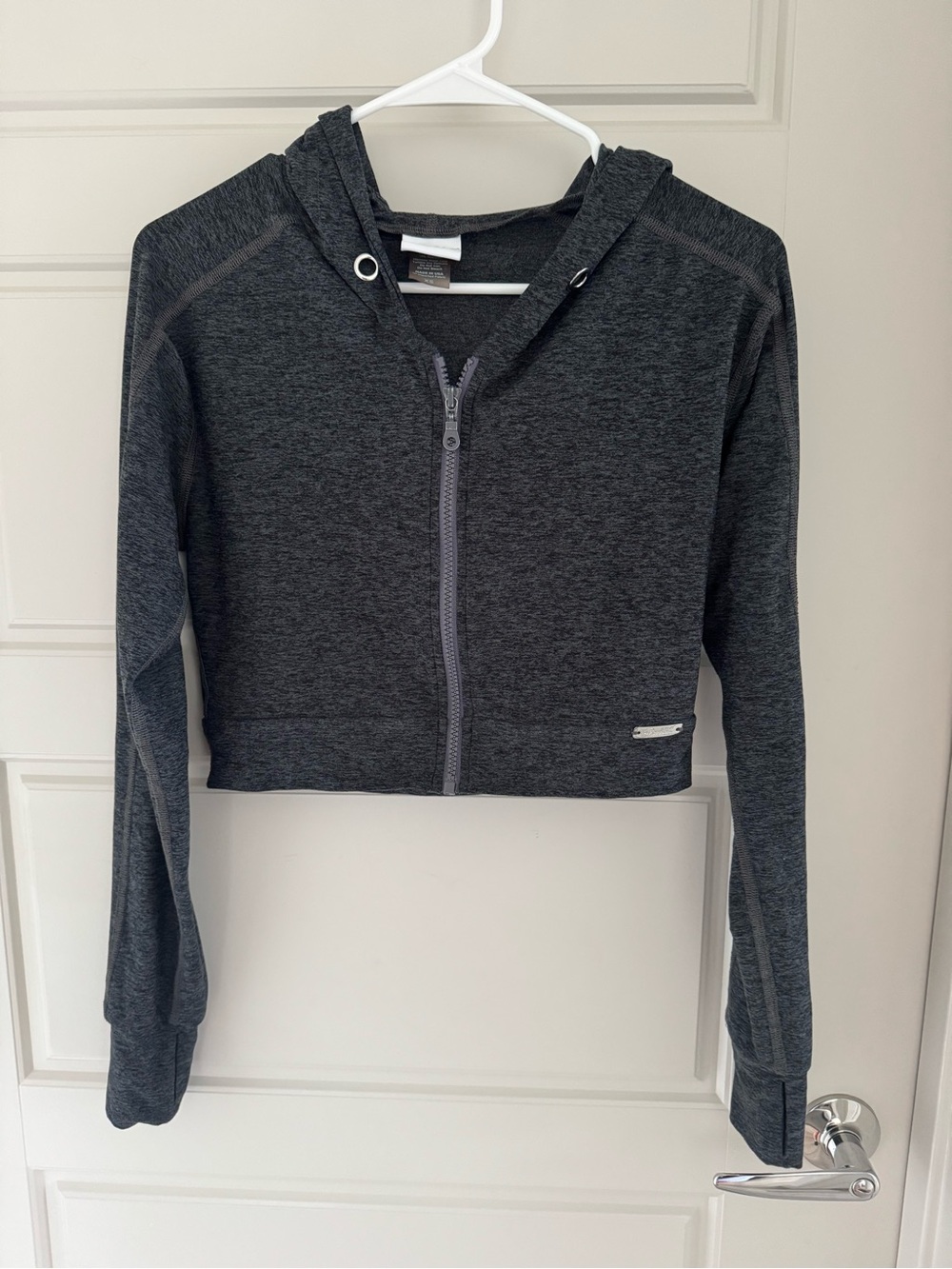 Bombshell Sportswear Dark Gray Cropped Zip Hoodie